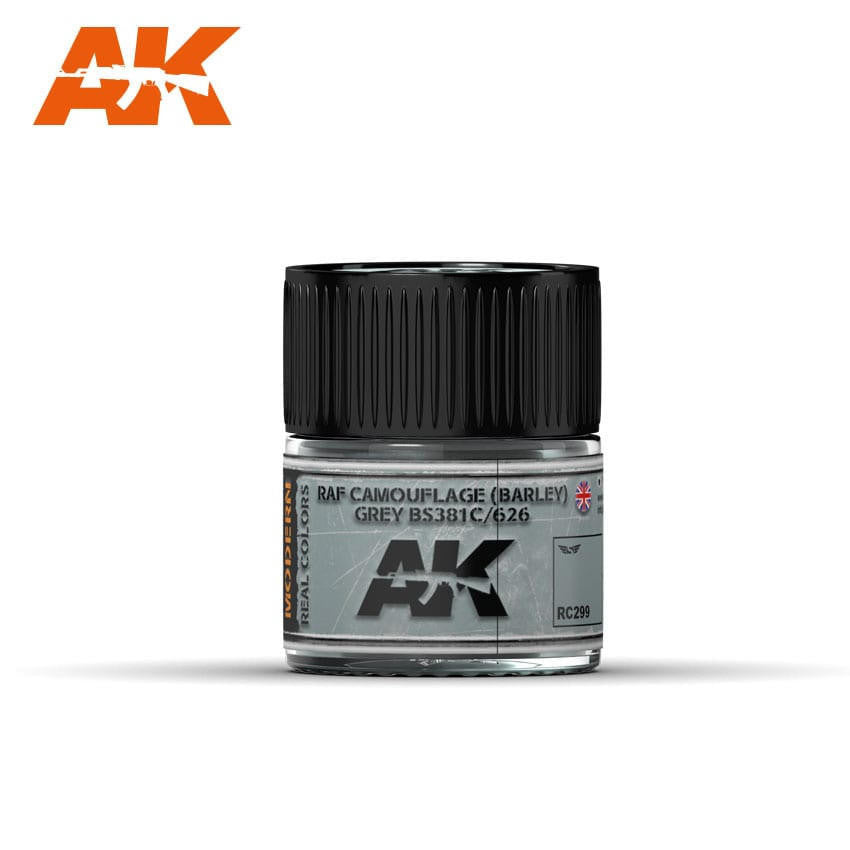 AK Interactive Real Colors: RAF Camouflage (BARLEY) Grey BS381C/626 - 10ml RC299